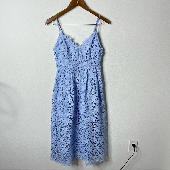 ASTR The Label Periwinkle Lace A Line Midi Dress Sleeveless Blue Womens Size M - Picture 5 of 9